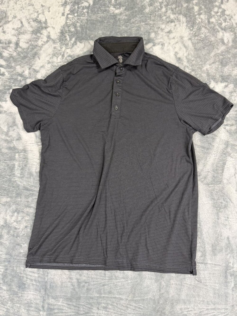 Cariloha Mens Black Striped Polo Shirt Bamboo Blend Size L